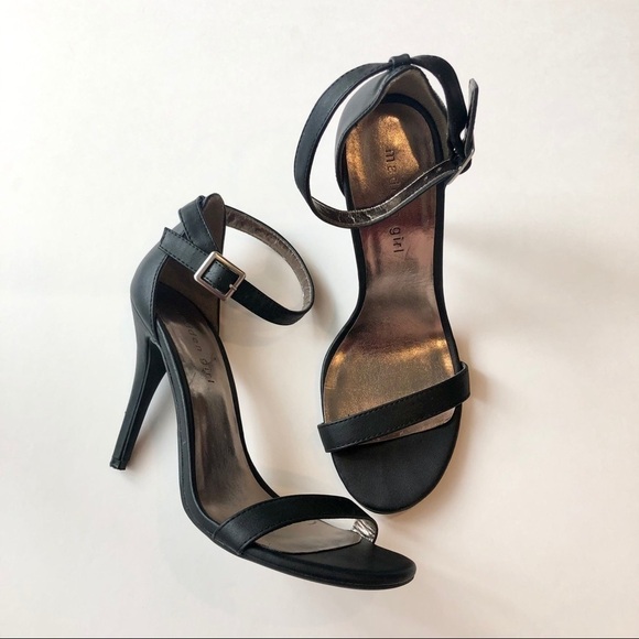 Madden Girl Black Ankle Strap Heels - Picture 1 of 9